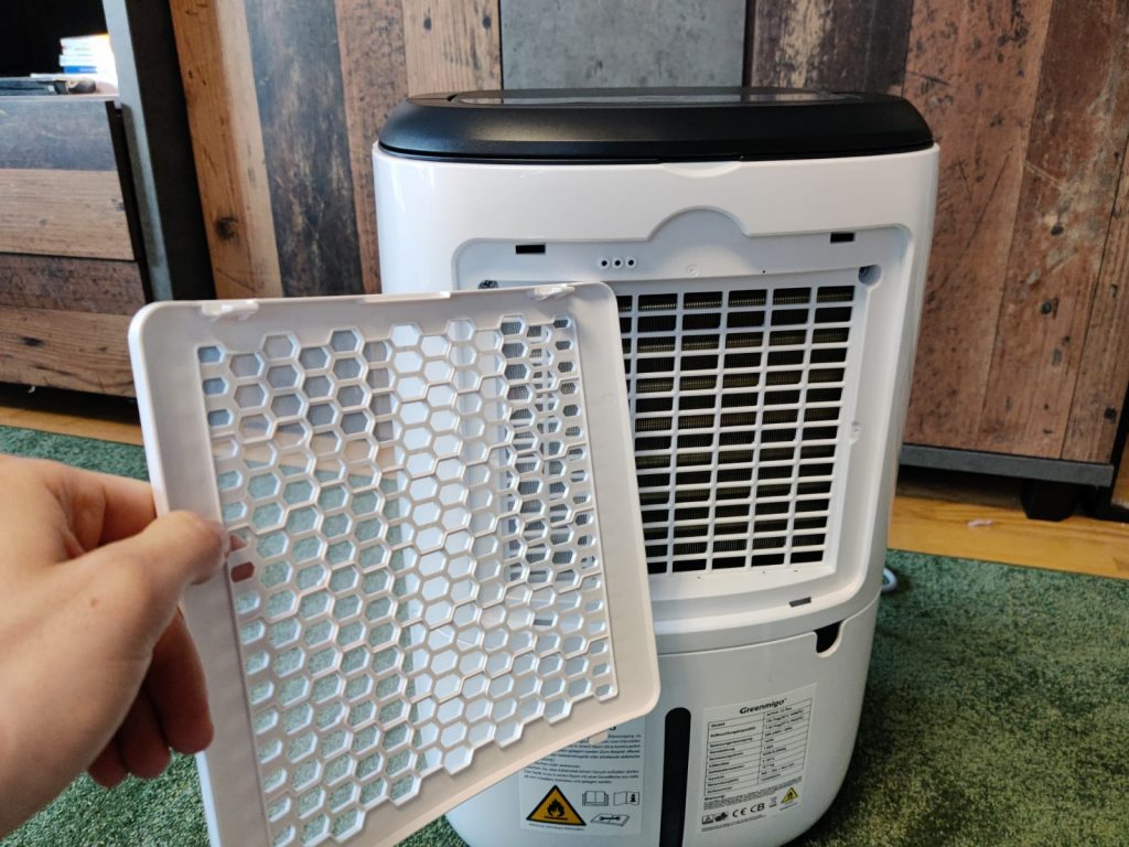 Greenmigo Alpha-12 Plus Luftentfeuchter Schutzgitter entfernt