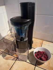 Panasonic MJ-L700KXE Slow-Juicer Vorbereitung für die Verarbeitung gefrorener Früchte