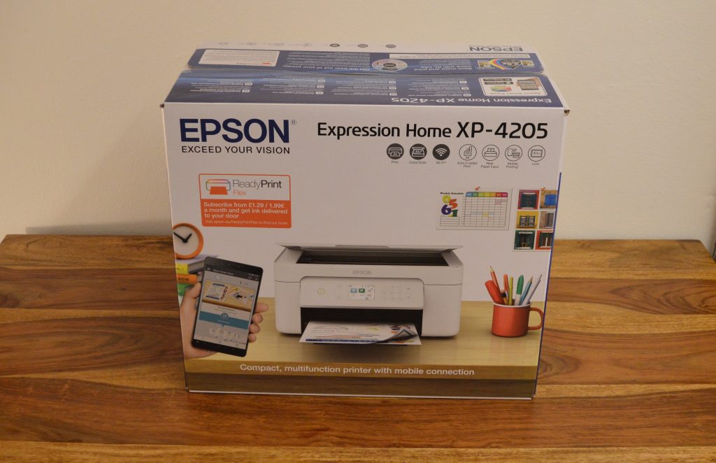 Epson Expression Home XP-4205 Drucker Verpackung Rückansicht