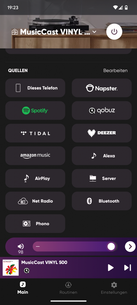 App des Yamaha Musiccast Vinyl 500 Plattenspielers (5)
