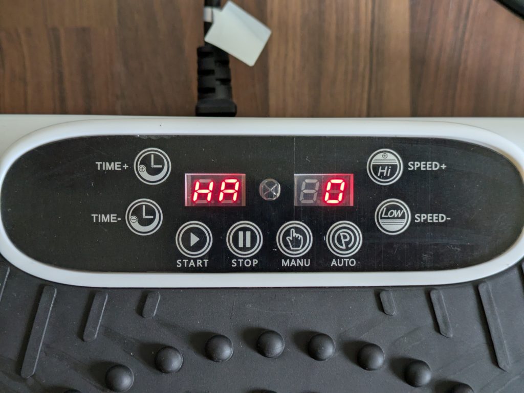 Display der VITALmaxx Basic Vibrationsplatte