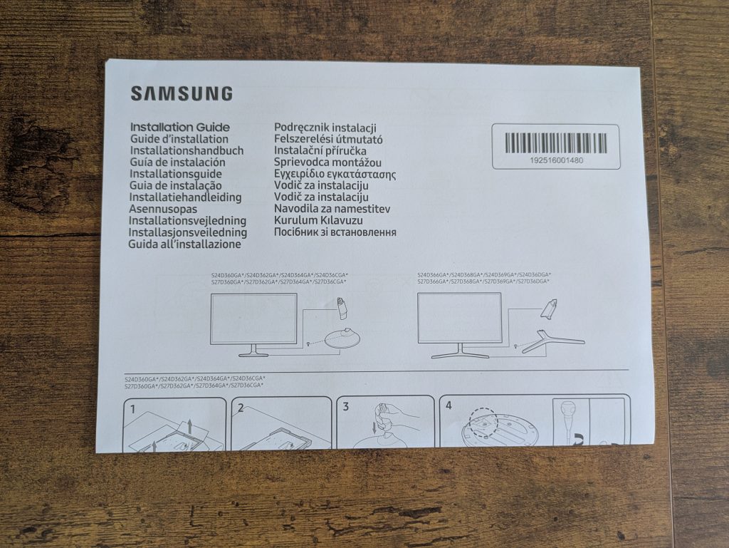 Kurzanleitung des Samsung S36GD Monitors