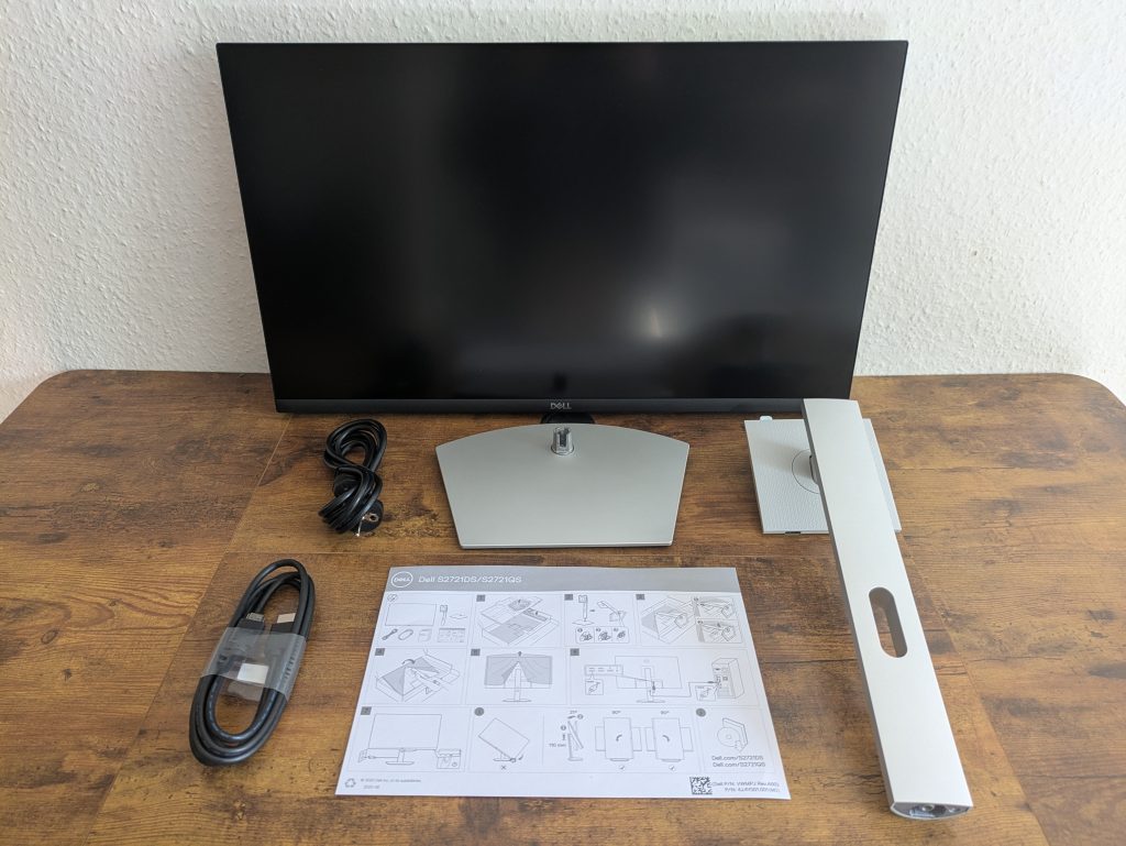Lieferumfang des Dell S2721QSA Monitors