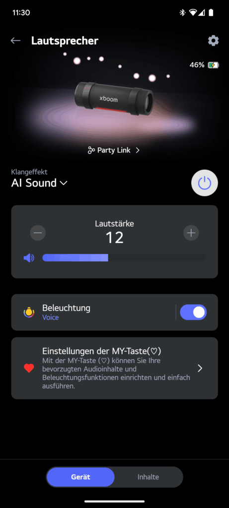App des LG xboom Grab by will.i.am Bluetooth-Lautsprechers (11)