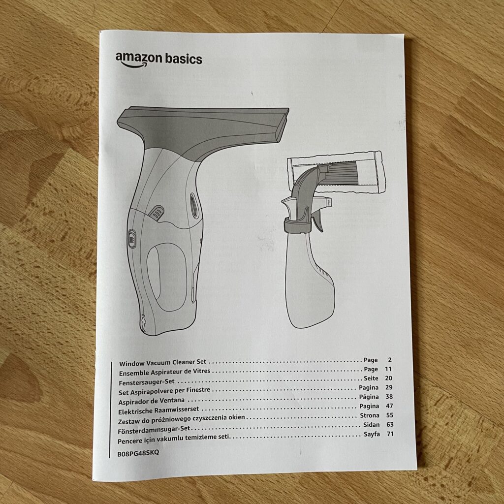 Amazon Basics Fensterstaubsauger Anleitung