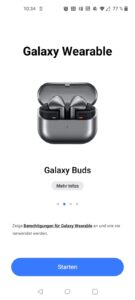 Samsung Galaxy Buds3 In-Ear-Kopfhörer App Startseite