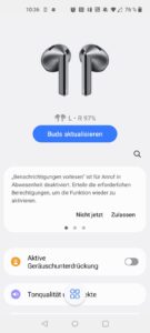 Samsung Galaxy Buds3 Kopfhörer App Übersicht
