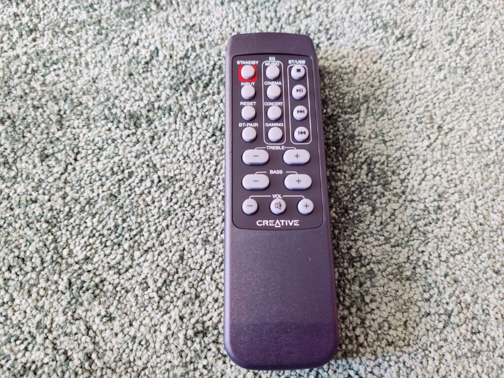 Creative Stage 2.1 Soundbar Fernbedienung
