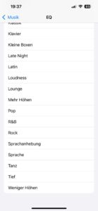 Apple AirPods (4. Generation) In-Ear-Kopfhörer Equalizer-Presets