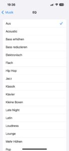 Apple AirPods 4 In-Ear-Bluetooth-Kopfhörer Equalizer-Einstellungen