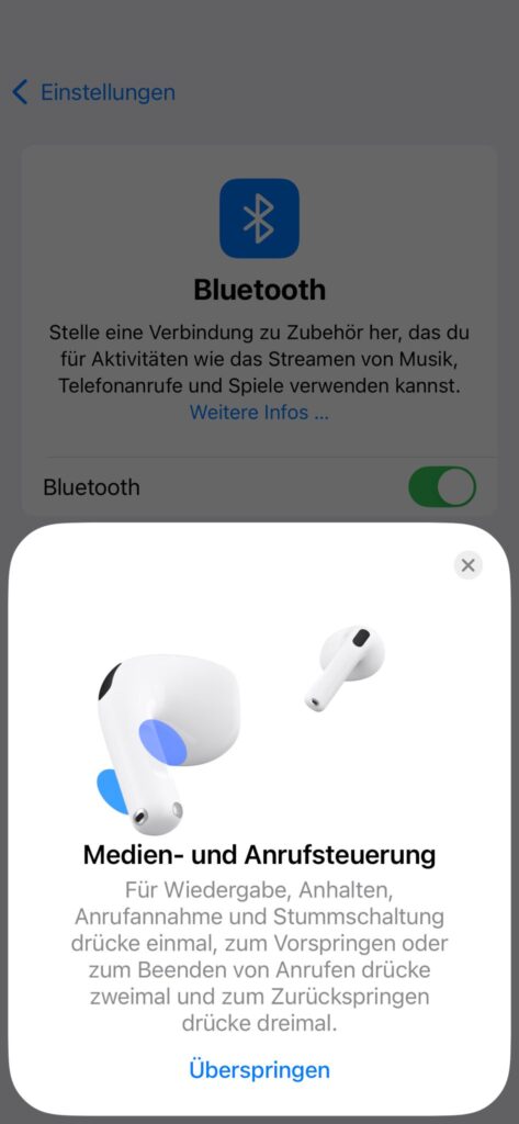 Apple AirPods 4 Bluetooth-Kopfhörer Medien- und Anrufsteuerung