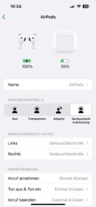 Apple AirPods 4 Kopfhörer iPhone-Einstellungen Übersicht