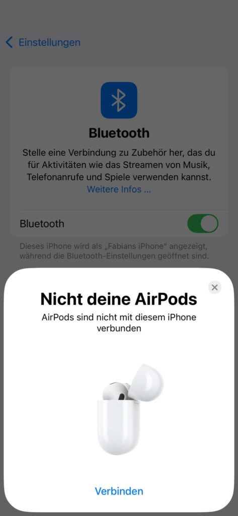 Apple AirPods (4. Generation) In-Ear-Kopfhörer mit iPhone verbinden