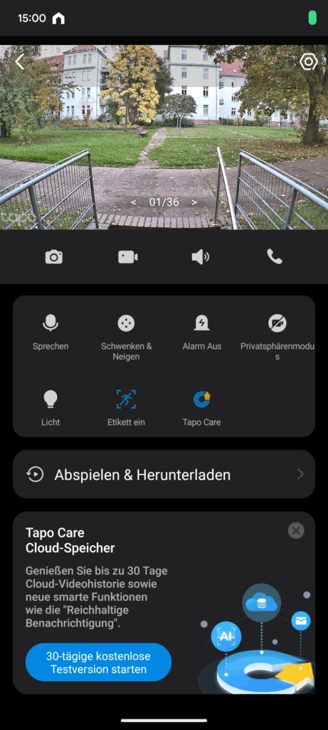 App der Tapo TP-Link C520WS Überwachungskamera (12)