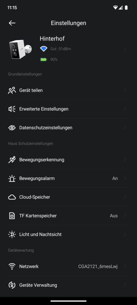 App der Wansview A1 Überwachungskamera (4)