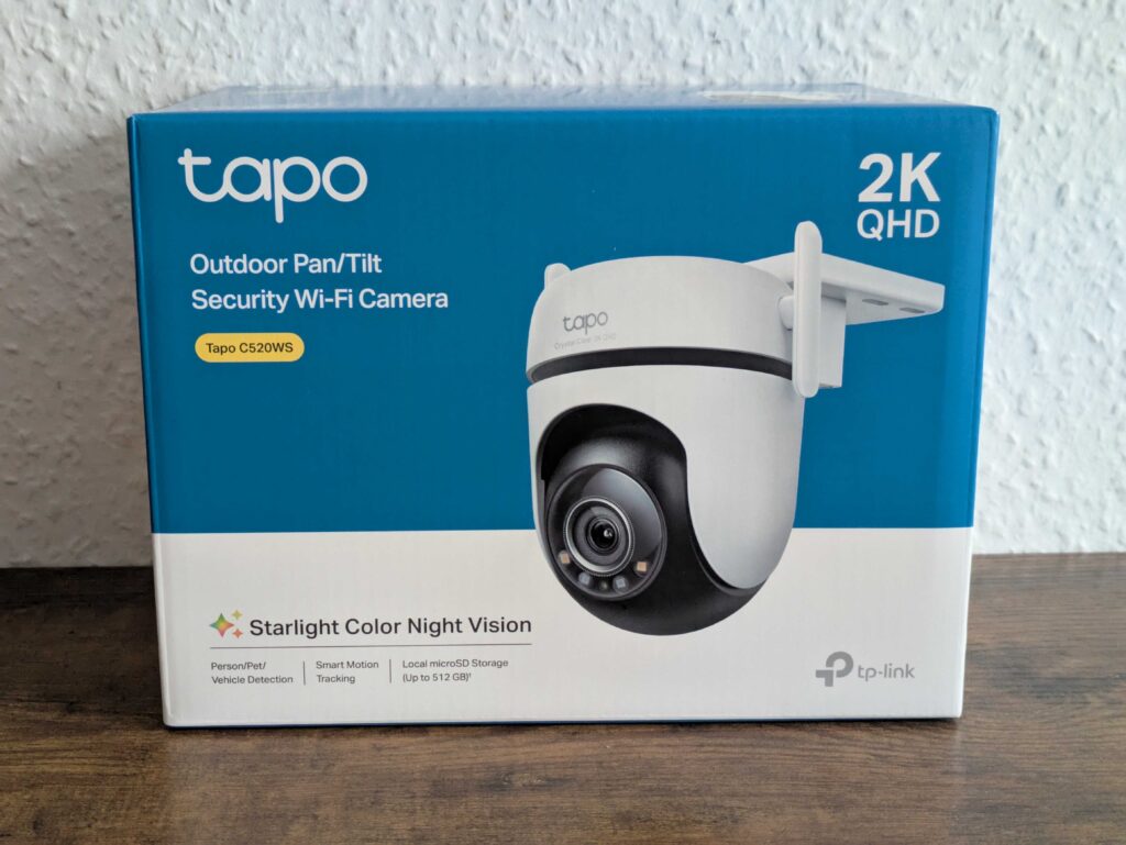 Verpackung der Tapo TP-Link C520WS Überwachungskamera von vorne