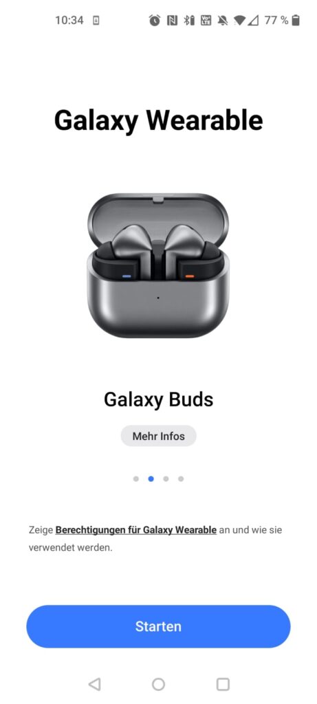 Samsung Galaxy Buds 3 In-Ear-Bluetooth-Kopfhörer App Startseite