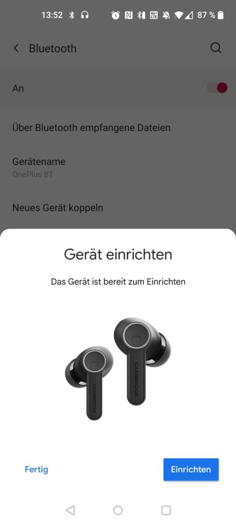 Cambridge Audio Melomania A100 In-Ear-Kopfhörer Einrichtung