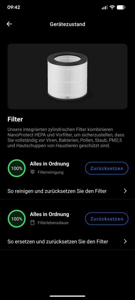 App des Philips 600i Luftreinigers (6)