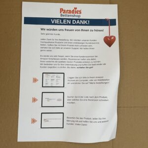 Paradies Prima Bio Bettdecke Beipackzettel