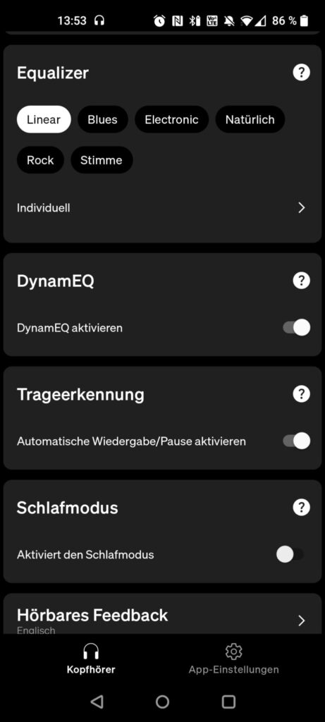 Cambridge Audio Melomania A100 In-Ear-Bluetooth-Kopfhörer App EQ-Presets