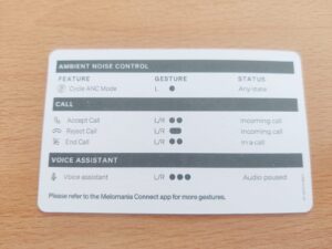 Cambridge Audio Melomania A100 In-Ear-Bluetooth-Kopfhörer Touch-Hinweise