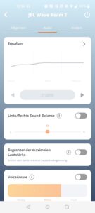 JBL Wave Beam 2 In-Ear-Kopfhörer App Audiooptionen