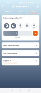 JBL Wave Beam 2 In-Ear-Bluetooth-Kopfhörer App weitere Einstellungen