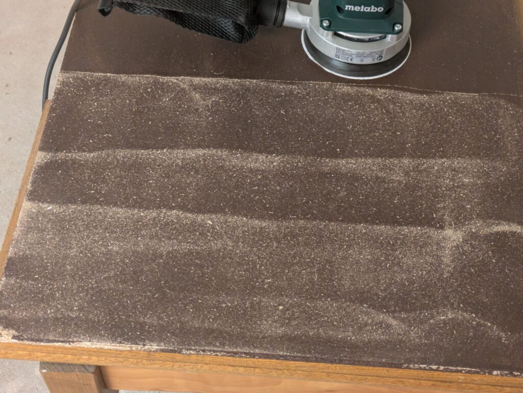 Schleifbild des Metabo SXE 3125 Exzenterschleifers
