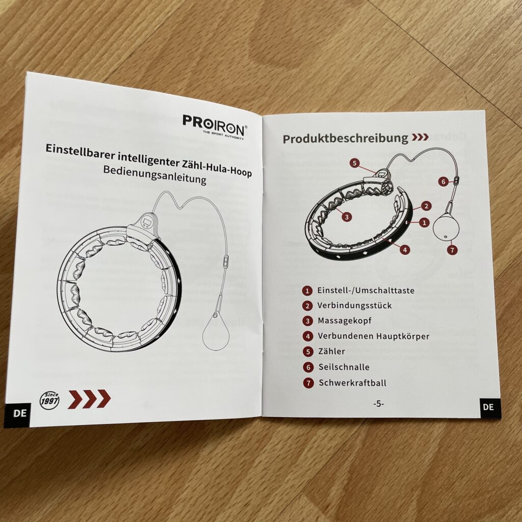 PROIRON Smart-Hula-Hoop Anleitung