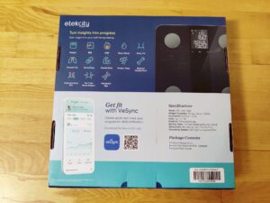 Etekcity EFS-C651-KDE Personenwaage Verpackung Rückseite