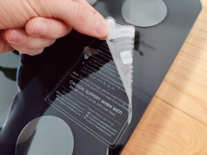 Etekcity EFS-C651-KDE Körperfettwaage Sicherheitsaufkleber