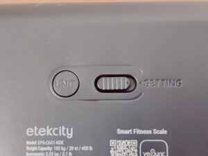 Etekcity EFS-C651-KDE Körperfettwaage UNIT-Taste