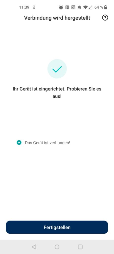 Etekcity EFS-C651-KDE Personenwaage App Verbindungserfolg