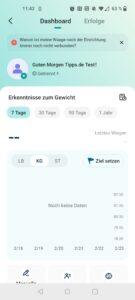 Etekcity EFS-C651-KDE Personenwaage App Dashboard