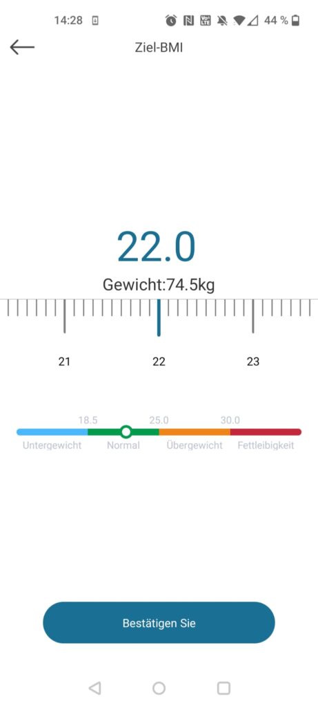 NUTRI FIT iF1122D Körperfettwaage App Ziel-BMI