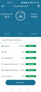 NUTRI FIT iF1122D Körperfettwaage App Gesundheitsbericht