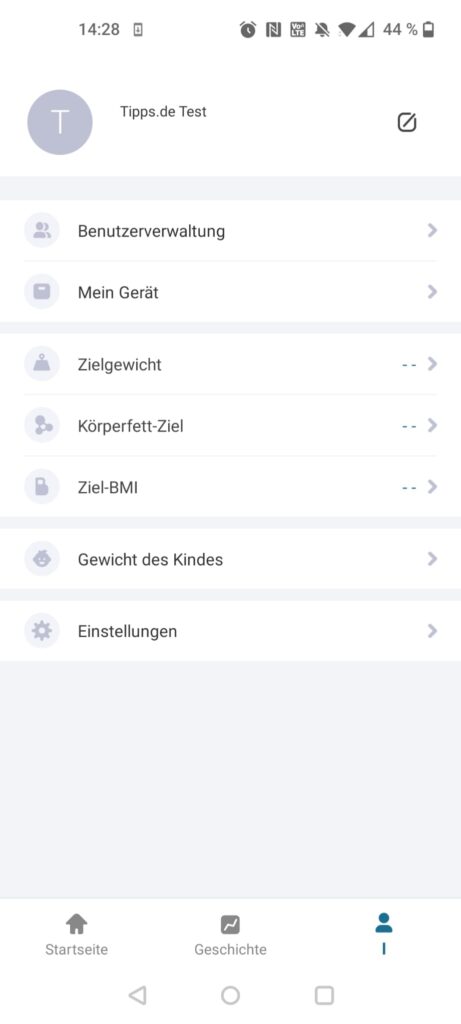 NUTRI FIT iF1122D Personenwaage App Profil