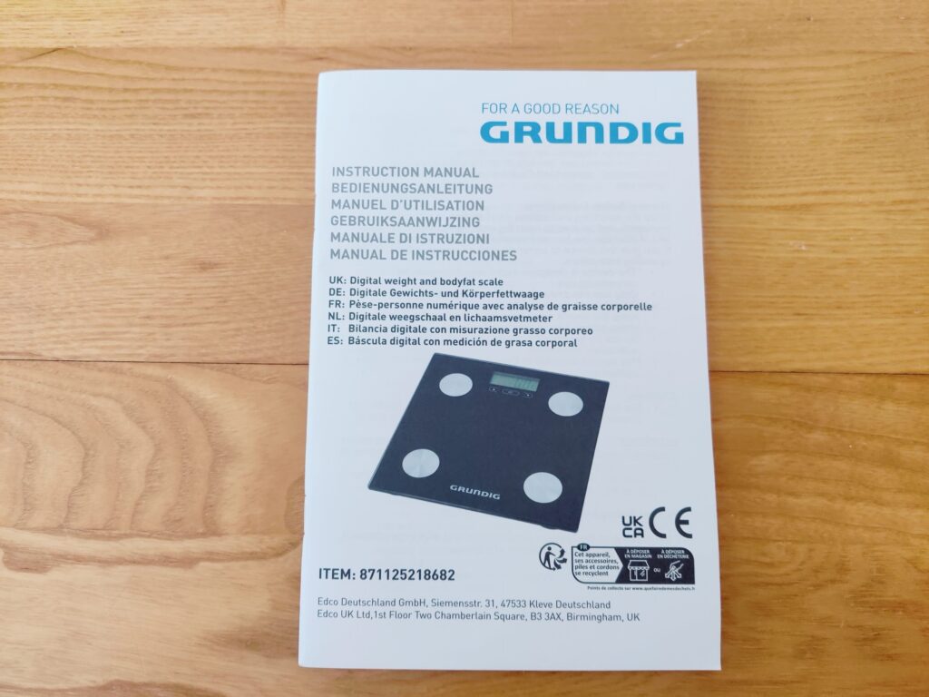 Grundig 18682 Körperfettwaage Bedienungsanleitung