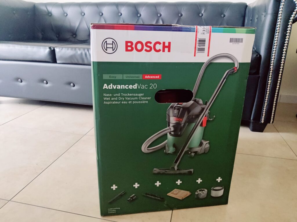 Bosch AdvancedVac 20 Nasssauger Verpackung seitlich