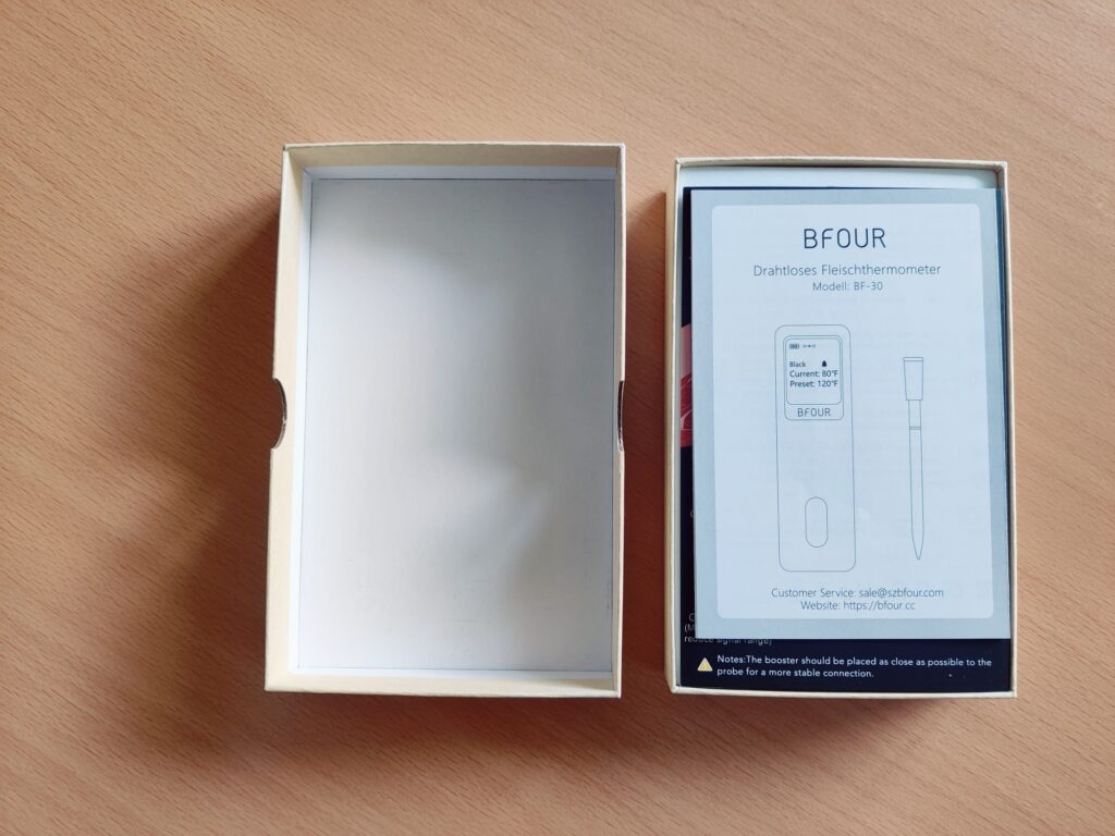 BFOUR BF-30 Pro Grillthermometer Verpackung geöffnet