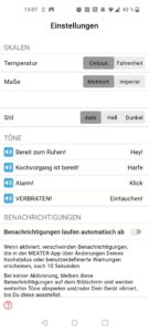 Meater Pro Grillthermometer App Einstellungen
