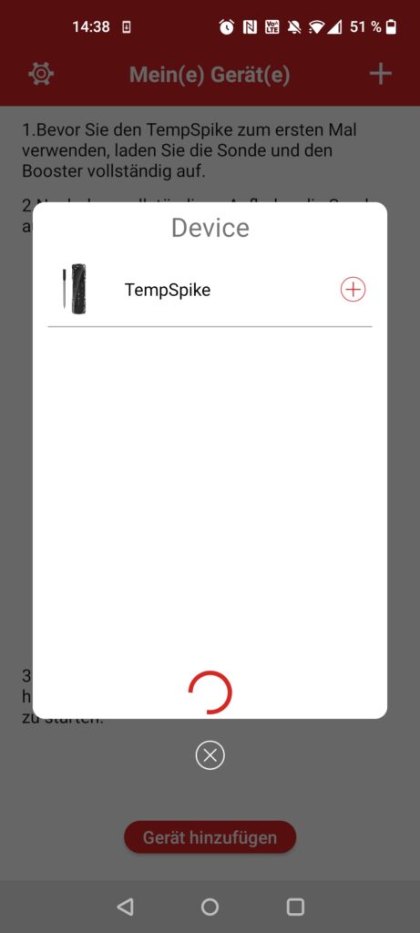 ThermoPro TP961 TempSpike Grillthermometer App Gerät hinzufügen
