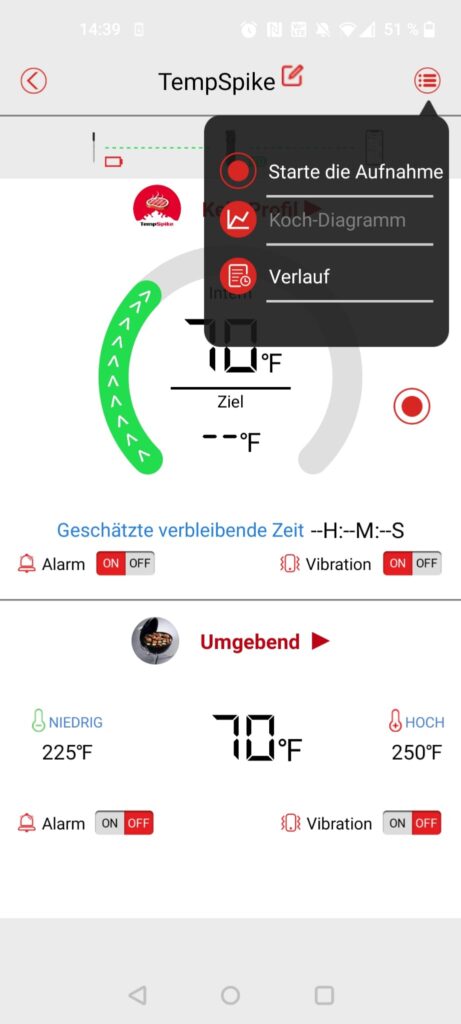 ThermoPro TP961 TempSpike Grillthermometer App Funktionen