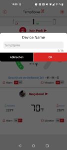 ThermoPro TP961 TempSpike Grillthermometer App Gerätename