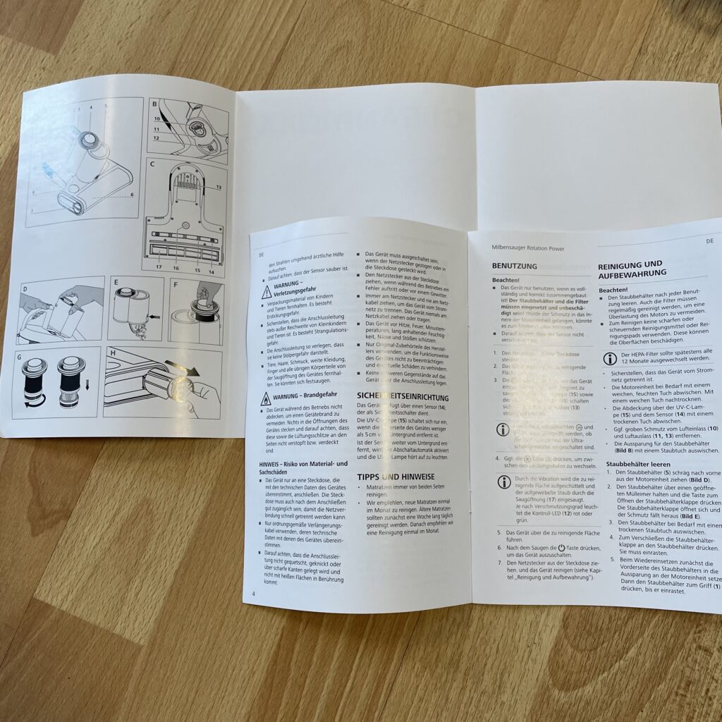 CLEANmaxx Milbensauger Anleitung