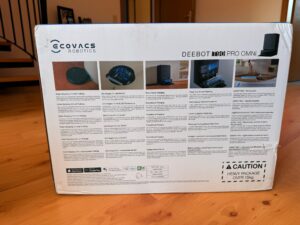 ECOVACS DEEBOT T90 PRO Omni Staubsauger-Roboter Verpackung von hinten