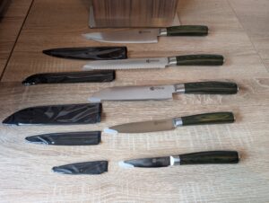 HexClad Essential Messerset Messer und Kunststoffhüllen