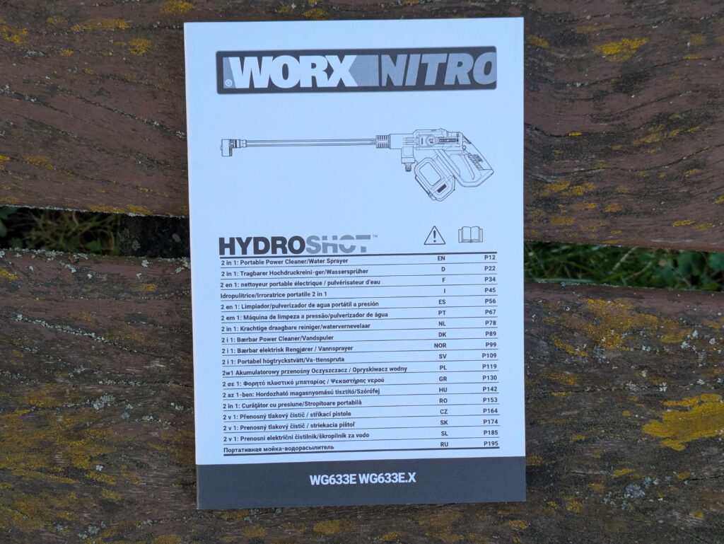 WORX WG633E Hydroshot Akku-Hochdruckreiniger Anleitung