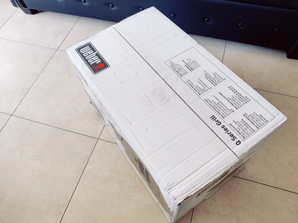 Weber Q 1400 Elektrogrill Verpackung Aufdruck